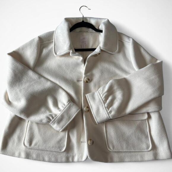 Lauren Conrad Wool-Blend Coat in Ivory – Women’s Plus 1X - Picture 3 of 7